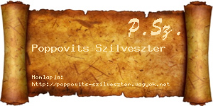 Poppovits Szilveszter névjegykártya